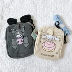 新品⭐️サンリオ　ショルダーバッグ　コーデュロイ　シナモロール　クロミ　2点セット