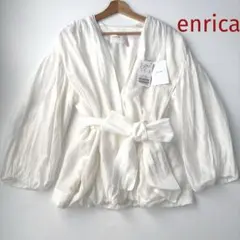 enrica コットンシルクブラウス　コットンシルクノーカラージャケットのサムネイル