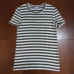 プチバトー　ボーダー　半袖カットソー　S　美品のサムネイル