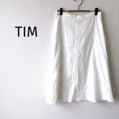 【ティム】ミディ丈スカート 11号 白 刺繍デザイン 綿100％ 日本製 春夏のサムネイル