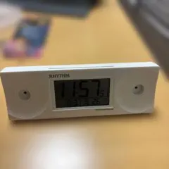 RHYTHM 電波時計 デジタル 置時計 ホワイト