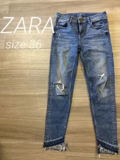 ZARA【ザラ】デニム　ダメージ/クラッシュ　size 36
