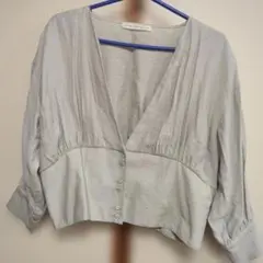 NICE CLAUPのライトグレー ジャケット 七分袖