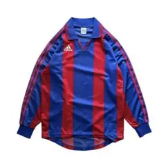 00’s adidas アディダス L/S サッカーシャツ L ストライプ 襟付