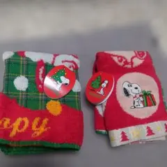 PEANUTS SNOOPY スヌーピー タオルハンカチ クリスマス２枚セット