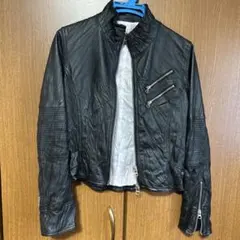 ブラックレザーショートジャケット