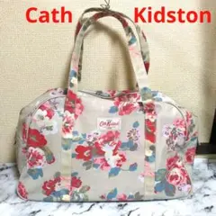 Cath Kidston 薄グレー花柄大きめボストンバッグ