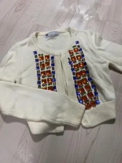 SLY ビジュー付きアイボリーカーディガン