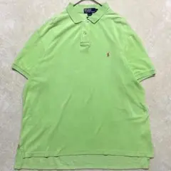 【美品✨】ポロバイラルフローレン 半袖 ポロシャツ パイル地 黄緑 4L