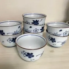 桜と紅葉の模様の湯飲み ✨8個セット 美濃焼　美風　陶器製