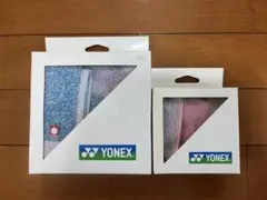 YONEX 今治タオルハンカチ(ミストパープル)・ポケットタオル(ピーチ)
