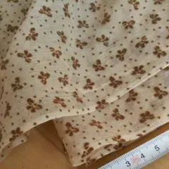 値下❗️生地 薄手 ブラウンリボン　ドット 約110✖300cm弱　軽量 布地