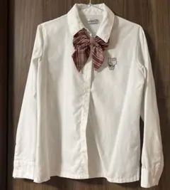 【激レア】サンリオ ハローキティ シャツ　ギンガムチェック リボン付き長袖 刺繍