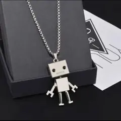 【新品】ロボット ネックレス シルバー ユニセックス かわいい レトロ