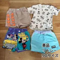 リトシー　ミッキー　ズボン　３点　デニム　ミニー　半袖　半ズボン