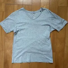 GIZAコットン VネックTシャツ グレー M アローズ　グリーンレーベルのサムネイル