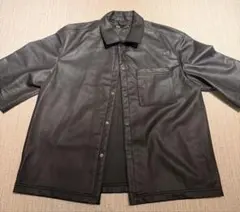 ZARA フェイクレザーシャツジャケット ブラック Lサイズのサムネイル