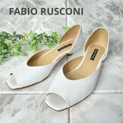 ファビオルスコーニ オープントゥ ローヒール パンプス