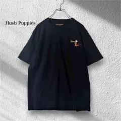 ハッシュパピー【M】半袖Tシャツ ワンポイント クルーネック シンプル ネイビーのサムネイル