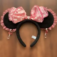 ミニーちゃん　イヤリング　カチューシャ　ピンク