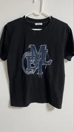 mily bilet デニムロゴ刺繍 クロップドTシャツ ブラックのサムネイル