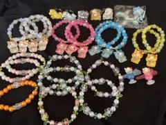 カラフルブレスレット リング ピン27点セット バルーンチャーム付 キッズ用