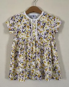 美品　プチバトー　ワンピース　花柄　80 86 フリル