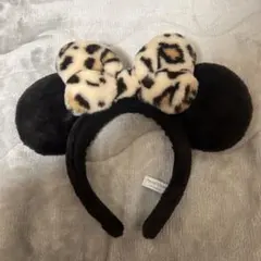 ディズニー　カチューシャ　ヒョウ柄　ミニー