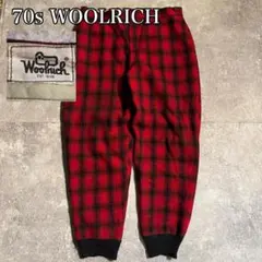 70s Woolrich ウール　赤チェック パンツ TALON DM1037のサムネイル