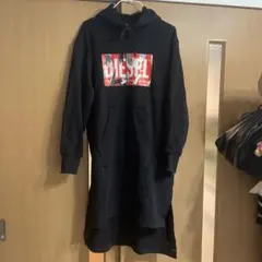DIESEL フード付きパーカーワンピース ブラック