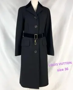 LOUIS VUITTON ブラックロングコート 34 楽天市場】極美品 LOUIS VUITTON ルイヴィトン 23年製 襟 ベルト