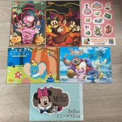 ディズニー　ファン　ポストカード　シール　アリス　ダンボ　スティッチ　ミニー