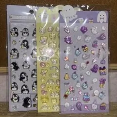ぷっくりシール 3枚セット ペンギン おばけ