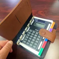 【電卓付】コンパクトシステムノートブラウン/56T