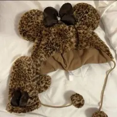 ディズニー　豹柄ファンキャップ　ミトン