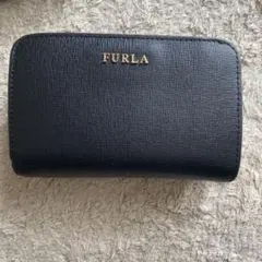 FURLA ブラックレザー 二つ折り財布