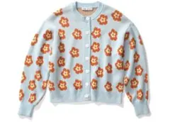 【美品】ZARA レトロ　花柄　カーディガン　ニット