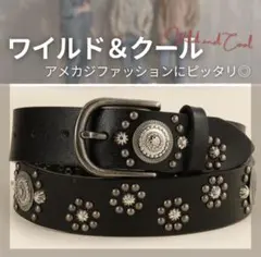 スタッズ ウエスタンベルト アメカジ 古着 ブラック 黒 ヴィンテージ y2k