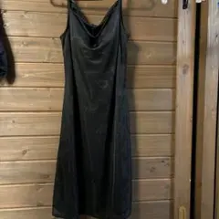 黒 ドレープネック キャミワンピース