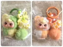 ぷくっとアングリーフェイス　ベイビースリーキーホルダー 2個セット