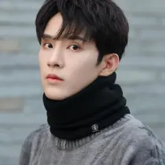 ☆ネックウォーマー　ボア裏地　裏起毛　男女兼用　メンズ　レディース　黒1902