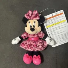 ディズニーリゾート　ぬいぐるみチャーム　 ヒョウ柄　ミニー　ピンク
