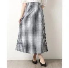 【美品】テチチ　ギンガムチェック　ロングスカート　フレアスカート
