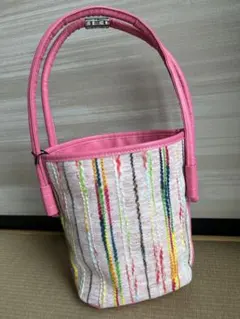 カラフルストライプ バケツ型バッグ