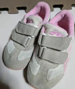 アシックス　ベビーシューズ グレーとピンク