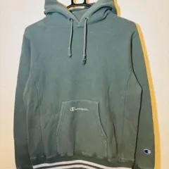 チャンピオン リバースウィーブ フーディー カーキ S パーカー 青単タグ