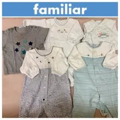 ファミリア 長袖ロンパース・Tシャツ+ベスト 5点セット