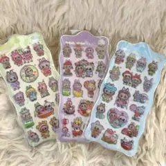 ラブブ　ぷっくりシール　ドロップシール ぷくキラシール　オーロラシール 3枚