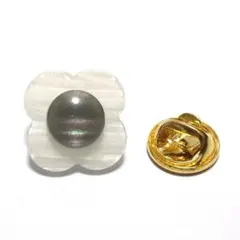 pin-0707-2　ラペルピン★ピンズ　小花　フラワー　花　ホワイト　グレー