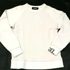 美品中古 DIESEL スウェット 白 トレーナー XS メンズ ロゴ英字